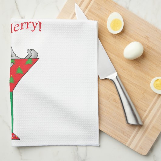 Linge De Cuisine Éléphant Pompette-tini's (Quart Plié)