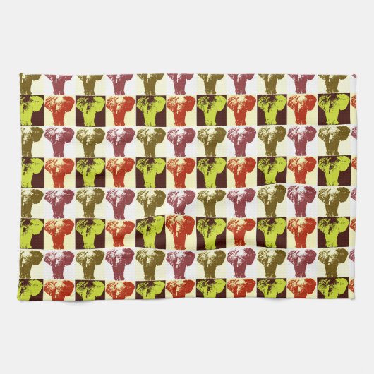 Linge De Cuisine Eléphant Pop Art (Horizontal)