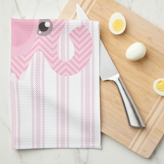 Linge De Cuisine Éléphant rose de beau bébé (Quart Plié)