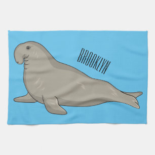 Linge De Cuisine Elephant seal cartoon illustration