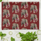 Linge De Cuisine Elephant With Pink Orchid (Plié)