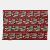 Linge De Cuisine Elephant With Pink Orchid (Horizontal)