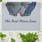 Linge De Cuisine Éléphants affectueux 4 la meilleure maman par (Plié)