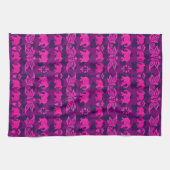 Linge De Cuisine Eléphants asiatiques violet rose (Horizontal)