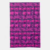 Linge De Cuisine Eléphants asiatiques violet rose (Vertical)