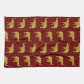 Linge De Cuisine Eléphants de trompette d'or (Horizontal)