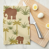 Linge De Cuisine Éléphants et paumes dans le camouflage (Quart Plié)