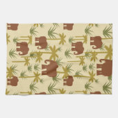 Linge De Cuisine Éléphants et paumes dans le camouflage (Horizontal)