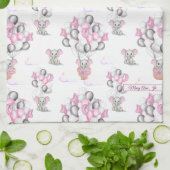 Linge De Cuisine Eléphants mignons Ballons et nuages Bébé Fille (Plié)