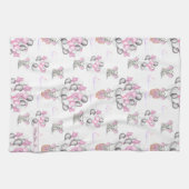 Linge De Cuisine Eléphants mignons Ballons et nuages Bébé Fille (Horizontal)