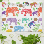 Linge De Cuisine Éléphants tropicaux (Plié)