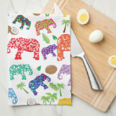 Linge De Cuisine Éléphants tropicaux (Quart Plié)