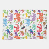 Linge De Cuisine Éléphants tropicaux (Horizontal)