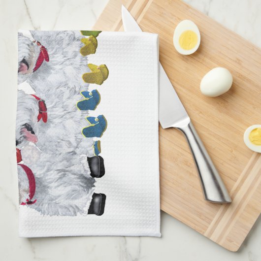 Linge De Cuisine Elfes de Noël (Quart Plié)