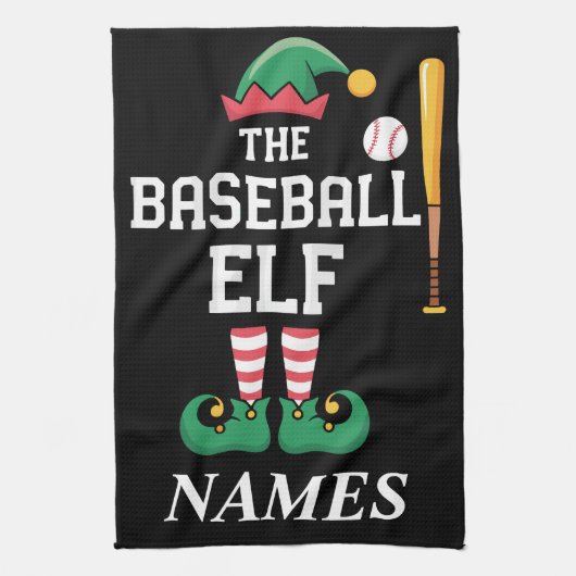 Linge De Cuisine Élufe de baseball avec nom personnalisé pour famil (Vertical)