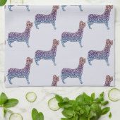 Linge De Cuisine Embossed Indigo Gradient Paw Print Dog Outline (Plié)