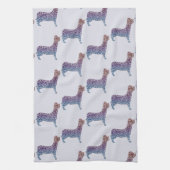 Linge De Cuisine Embossed Indigo Gradient Paw Print Dog Outline (Vertical)