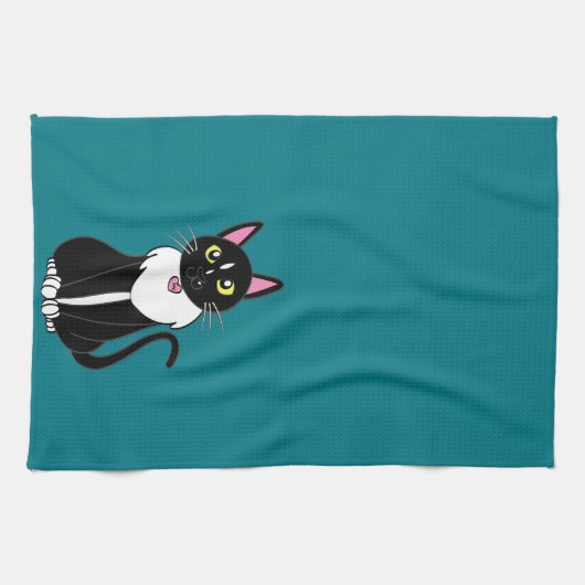 Linge De Cuisine Emmy le chat de smoking (Horizontal)