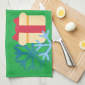 Linge De Cuisine emoji de Noël vert (Quart Plié)