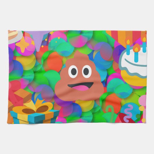 Linge De Cuisine emoji joyeux pod'anniversaire (Horizontal)