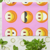 Linge De Cuisine émoji rose pastel (Plié)