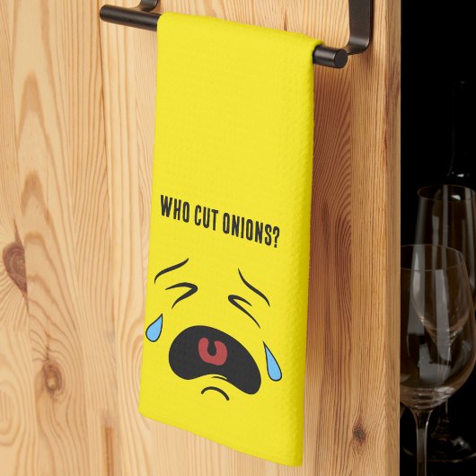 Linge De Cuisine Emoticon Oignons amusant Sad Cry Face Emoji