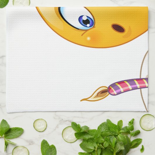 Linge De Cuisine émoticône anniversaire (Plié)