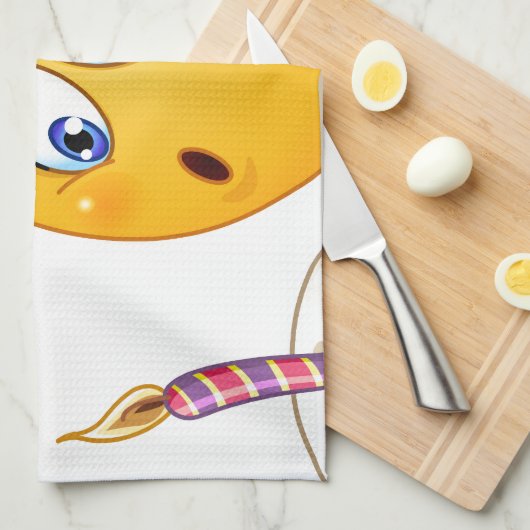 Linge De Cuisine émoticône anniversaire (Quart Plié)