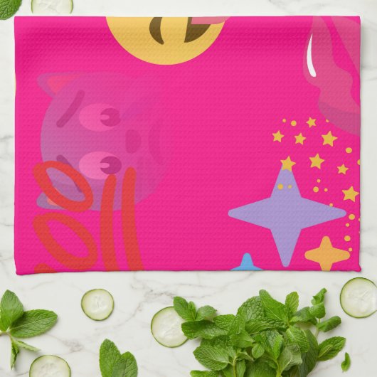 Linge De Cuisine émoticône rose chaud (Plié)