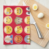 Linge De Cuisine émoticône rouge (Quart Plié)