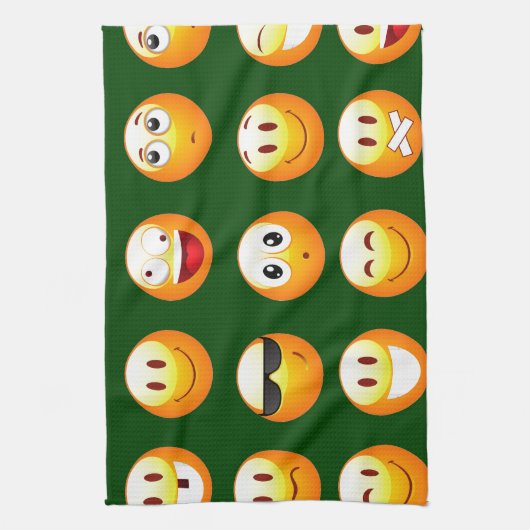 Linge De Cuisine émoticône vert foncé (Vertical)