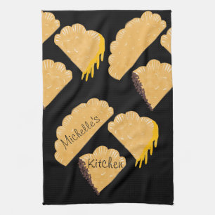 Linge De Cuisine Empanada Viande Fromage Qui Dégouline Dessinée à l