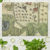 Linge De Cuisine Empire aztèque de Montezuma, carte du monde antiqu (Plié)