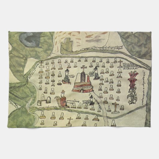 Linge De Cuisine Empire aztèque de Montezuma, carte du monde antiqu (Horizontal)
