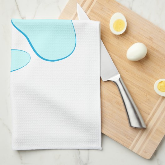 Linge De Cuisine Empreinte de chien bleu bébé (Quart Plié)