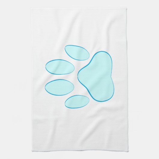 Linge De Cuisine Empreinte de chien bleu bébé (Vertical)