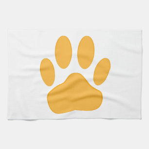 Linge De Cuisine Empreinte de chien orange