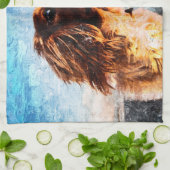 Linge De Cuisine Empreinte de Chien Peint (Plié)