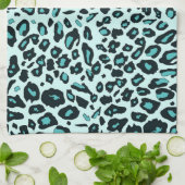 Linge De Cuisine Empreinte de léopard bleu (Plié)