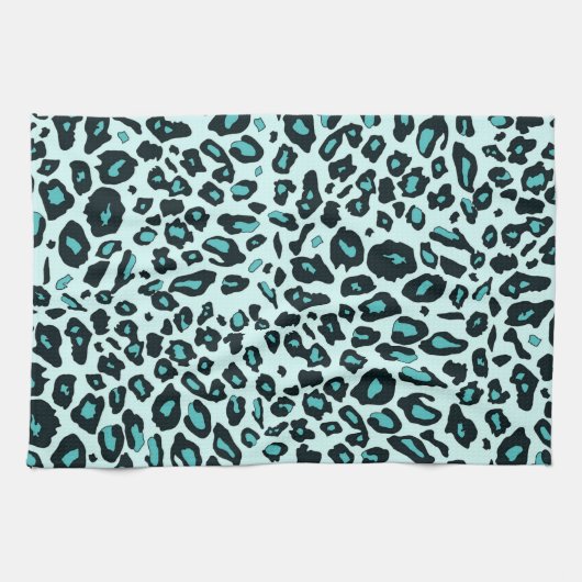 Linge De Cuisine Empreinte de léopard bleu (Horizontal)