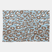 Linge De Cuisine Empreinte de léopard bleu et blanc (Horizontal)