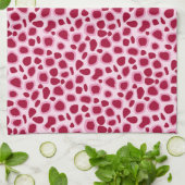 Linge De Cuisine Empreinte de léopard - Bourgogne et rose (Plié)