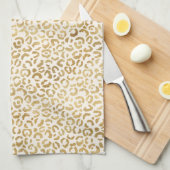 Linge De Cuisine  Empreinte de léopard Cream Gold    (Quart Plié)