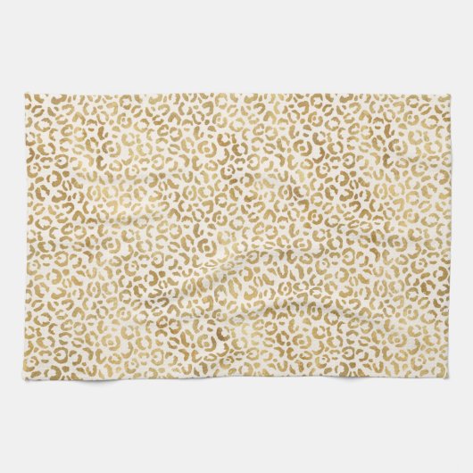 Linge De Cuisine  Empreinte de léopard Cream Gold    (Horizontal)