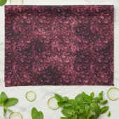 Linge De Cuisine Empreinte de léopard de Glam Burgundy (Plié)