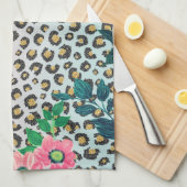 Linge De Cuisine Empreinte de léopard de Parties scintillant floral (Quart Plié)