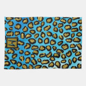 Linge De Cuisine Empreinte de léopard exotique personnalisé initial (Horizontal)