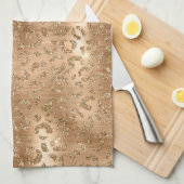 Linge De Cuisine Empreinte de léopard Gold Glam Parties scintillant (Quart Plié)