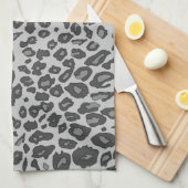 Linge De Cuisine Empreinte de léopard gris (Quart Plié)