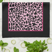 Linge De Cuisine Empreinte de léopard moderne tendance Hot Pink et  (Plié)
